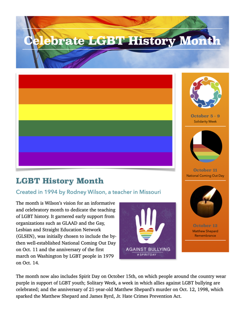 LGBT history month flyer